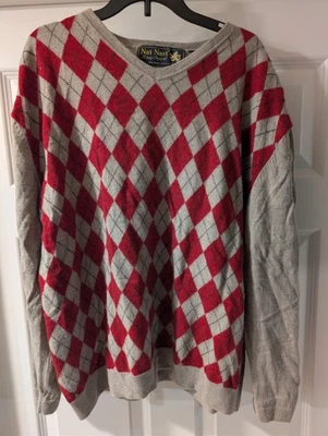 Vintage Nat Nast Argyle Merino wool sweater - Image 1 of 3