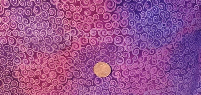 Fabric Cotton Blank Quilting Inc 紫色粉色漩涡 BTHY 缝纫工艺  — 第 1/4 张图片