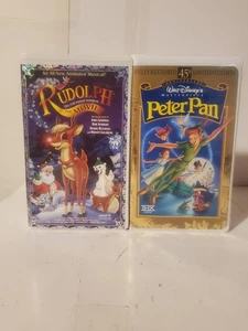 Rudolph the Red-Nosed Reindeer The Movie VHS 1998 + Peter Pan 45th... - Picture 1 of 9