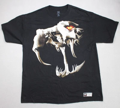 WWE Randy Orton RKO 衬衫男式 XL 黑色摔跤 T 恤骷髅蛇正品穿 — 第 1/4 张图片