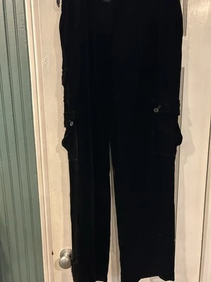 Ralph Lauren 8 码黑色天鹅绒丝绸衬里裤子全新无标签 — 第 1/4 张图片