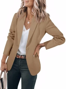Womens Casual Blazers Open Front Long Sleeve Work Office Suit Jackets Blazer ... - Picture 1 of 6