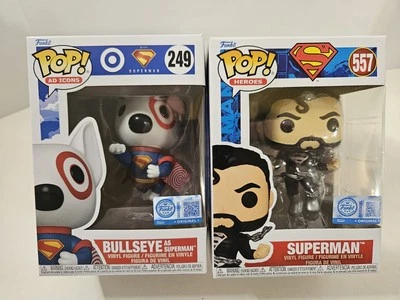 IN HAND Funko POP! Target Bullseye Superman # 249 + Superman #557 Exclusive - Image 1 of 4