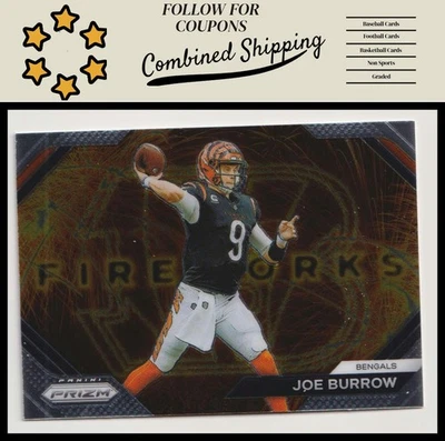 2023 Panini Prizm #F-8 Joe Burrow Fireworks - Image 1 of 2
