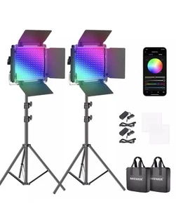 NEEWER 2 Pack RGB660 PRO LED Video Light Kit with RGB & Bi-Color Modes - Picture 1 of 6