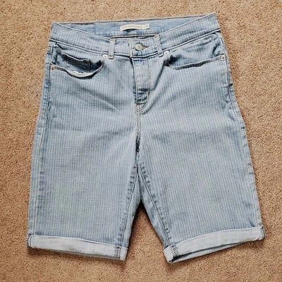 Bermudas Levi's Clásicas Denim Shorts Rayas Elastizadas Talla 28 Foto 1 de 4