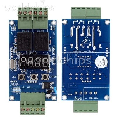 10PCS 12V Dual Programmable Relay Control Board Cycle Delay Timer Switch Module - Image 1 of 4