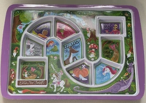 Kids Dinner Tray Fred Dinner Winner Melamine Enchanted Forest Fussy Eater Plate - Picture 1 of 6