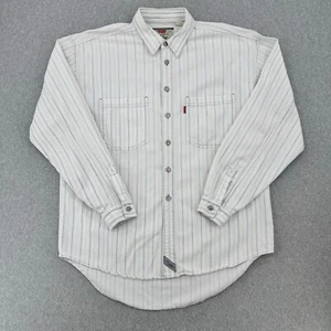 Levi's Shirt Men's Large White Denim Two Horse Brand Button Down Pocket Vintage - Picture 1 of 13