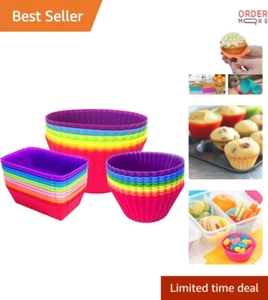 Silicone Baking Cups Jumbo Reusable Muffin Liners Non-Stick 30-Pack - Picture 1 of 9