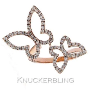 Diamond Butterfly Ring 0.50ct Brilliant Cut F VS set in 18ct Rose Gold - Picture 1 of 1