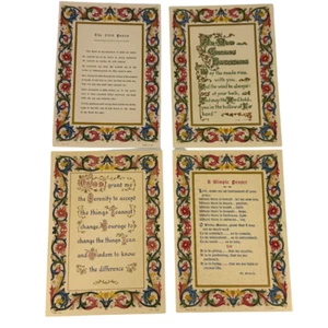 Vintage Italian Florentine Paper Lot of 4 Prayers 4x6" Gold Multicolor - Picture 1 of 7