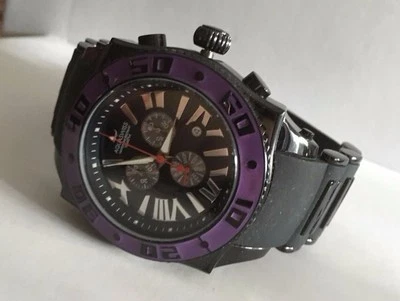 AQUASWISS Cronógrafo SWISSport Reloj Suizo Hombre Negro Púrpura 50mm Nuevo Foto 1 de 4