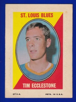 TIM ECCLESTONE blues 1970-71 TOPPS O-PEE-CHEE STICKER STAMPS VG-EX  - Image 1 of 2