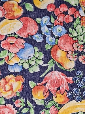 TELA 100% Algodón Más Pesado Frutal Flor 30 x x 80" Tetera Tela Se ve Lino Foto 1 de 4