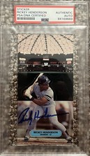 Rare!!  1986 Leaf Sticker Rickey Henderson PSA Authentic Auto.  See Description