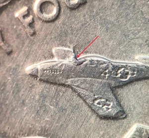 2021 P Washington Quarter Tuskegee Airman-**PLANE ON FIRE**-Die Chip Mint Error - Picture 1 of 5