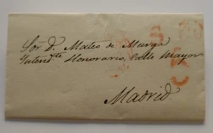 España 1839 envuelta marca de Toledo coronada y porteo de 5 - Imagen 1 de 2