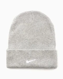 Nike NSW Beanie Sportswear Swoosh Grey Heather OSFM Winter Hat Cap Unisex NEW ☑️ - Picture 1 of 7