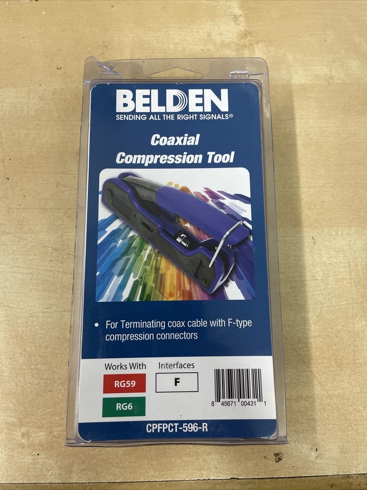 Herramienta de compresión coaxial Belden para conectores F RG59 o RG6 Foto 1 de 1