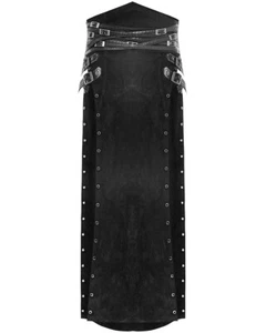 Punk Rave Mens Dieselpunk Skirt Kilt Black Goth punk Steampunk Apocalyptic LARP - Picture 1 of 12
