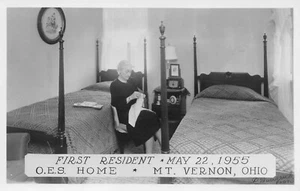 O.E.S Home First Resident May 22 1955 Mt.Vernon,OH Vtg 1950's RPPC Postcard - Picture 1 of 2