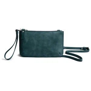 Burano Single Pocket Crossbody Wristlet Clutch Jade Green Leather NWT - Picture 1 of 2