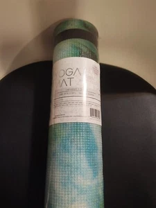 Brand New Premium Yoga Mat Tie Dye Color Scheme Blue Green - Picture 1 of 4
