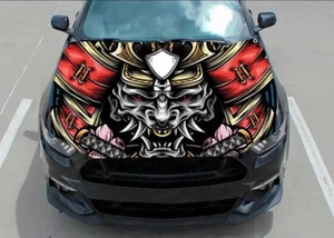 Calcomanía de vinilo gráficos para máscara de automóvil Samurai Oni; calcomanía envolvente para capucha Samurai, - Imagen 1 de 1