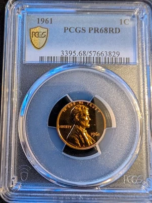 Centavo Lincoln Memorial 1961-P, sin circular, graduado, PR-68RD Foto 1 de 2