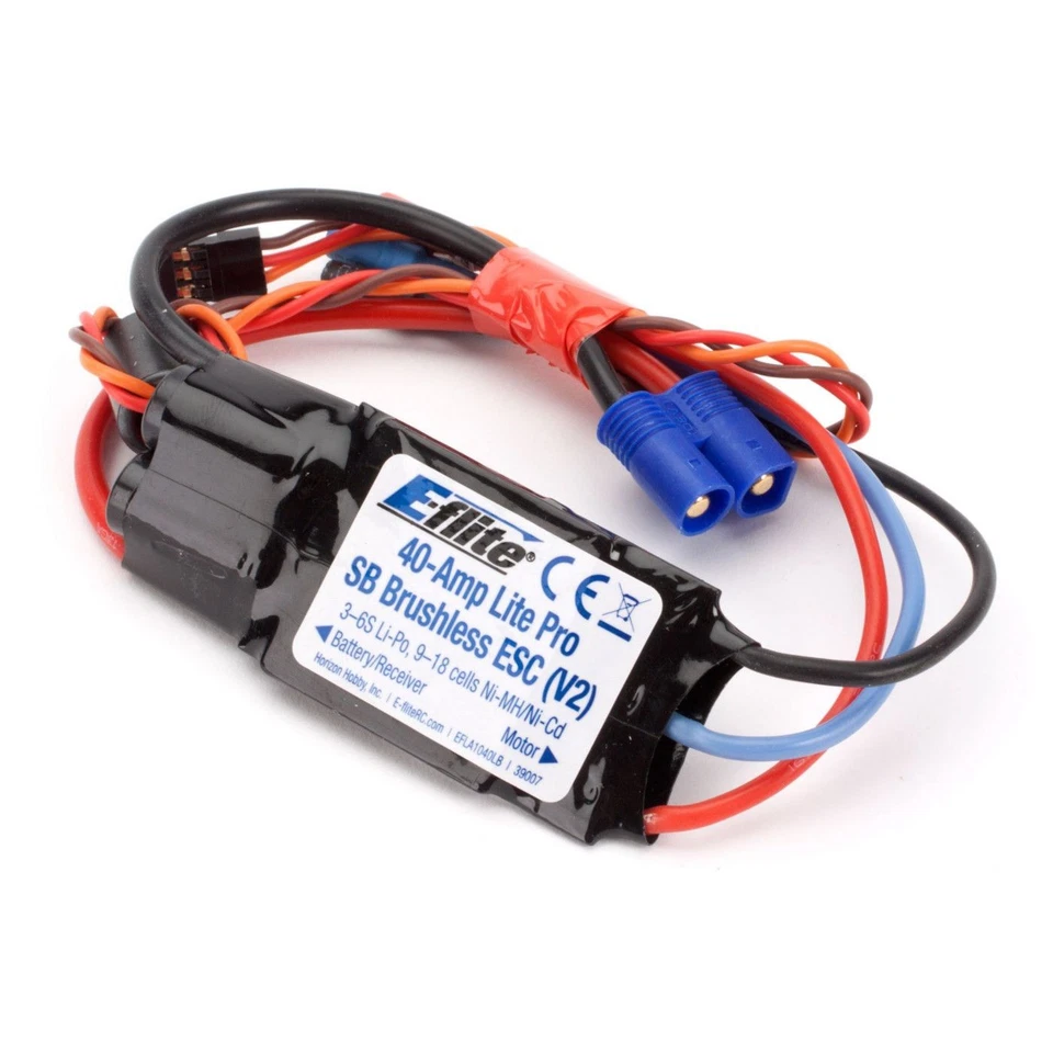 E-flite 40-Amp Lite Pro Switch-Mode BEC Brushless ESC V2 EFLA1040LB Speed - Image 1 of 1