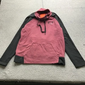 Fox Racing Sweatshirt Hoodie Women XL Long Sleeve Raglan Graphic Maroon Black - Picture 1 of 10