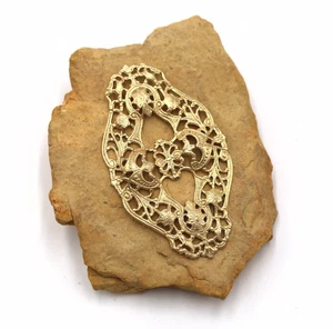 Vintage Brass Filigree Stamping (BP86) - Picture 1 of 9
