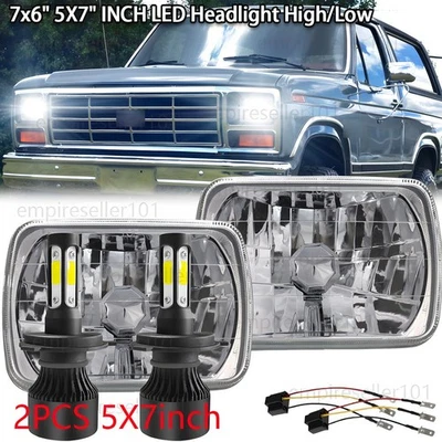 Fit Ford Bronco 78-1986 DOT 5x7" 7x6 inch LED Headlight Bulb Hi-LOW Beam light - Image 1 of 4