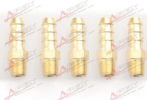 5PCS 8mm Male Brass Hose Barbs Barb To 1/4" NPT Pipe Male Thread - Picture 1 of 5