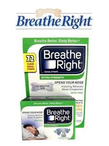 Breathe Right Extra Strength Nasal Strips 72 CLEAR Strips