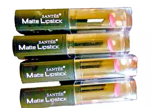 SANTEE Matte Lipstick Lot of 4 Pink Long Lasting Smooth Makeup Set Beauty Bulk - Picture 1 of 2