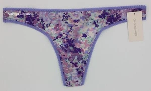 NWT OnGossamer 3512P "Printed Hip G"  Low Rise Mesh Printed Thong, Lilac, L/XL - Picture 1 of 5
