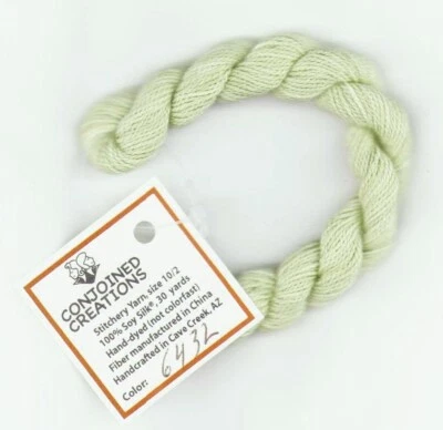 Silk Hand-Dyed Thread 30 Yd Conjoined Creations Celery 643L Cross Stitch - Image 1 of 2