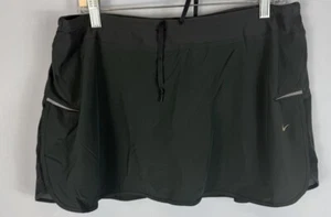 NIKE Black/White Swoosh ATHLETIC SKIRT SKORT Tennis Golf Gym Lined Women XL - Picture 1 of 6