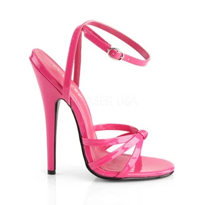 Domina 108 Hot Rosa Patente 6" Tacones Altos Correas Sandalia Zapatos RESTOCK NY - Imagen 1 de 4