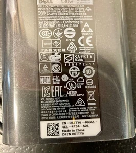 Dell 130W AC Adapter Charger DA130PM130 19.5V 6.7A Power Supply DP/N 06TTY6, New - Picture 1 of 3