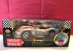 BURAGO SUPERBE FERRARI 250 TESTA ROSSA 1957 1000 MIGLIA 1/18 NEUF EN BOITE G3 - Imagen 1 de 4