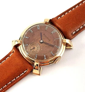 Reloj de vestir vintage Bulova era Segunda Guerra Mundial oro rosa 10k RGP para hombre 17J 10AK 1943 - Imagen 1 de 11