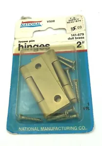 New! 2" National Loose Pin Hinges (Dull Brass) #141-879 - Picture 1 of 2