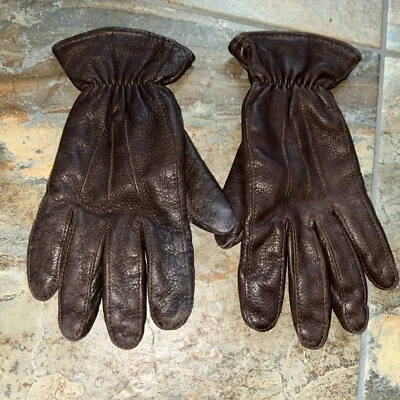 Vintage Wilson’s Women’s M Leather Gloves Dark Brown Lined - Imagem 1 de 4