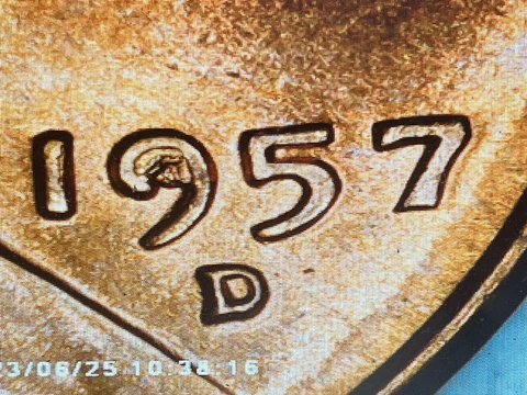 🔥 1957-D BU Wheat Penny Die Chip Errors Obverse- Filled In “9” & “B” 🔥 Cover