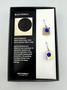 David Howell & Co. Kazimer Malevich Black Circle Advant Garde Earrings - Picture 1 of 3
