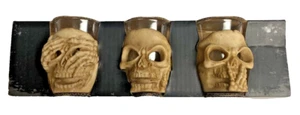 Spooky Night 2oz. Skull Shotglasses "See/Hear/Speak No Evil" Original Box of 3 - Picture 1 of 6