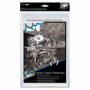 10 bolsas protectoras Ultra PRO plateadas para cómics 184 x 266 mm - Imagen 1 de 5